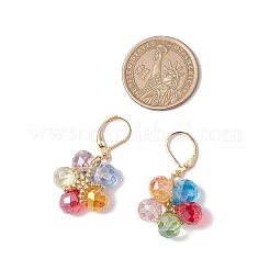 Conjuntos de collares y pendientes de aro con colgantes de flores y cuentas de vidrio y semillas de vidrio&nbsp;SJEW-MZ00012