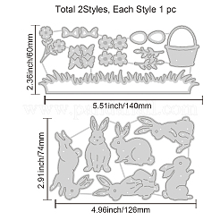 2 pz stili di taglio in acciaio al carbonio stampi stencil&nbsp;DIY-WH0309-709