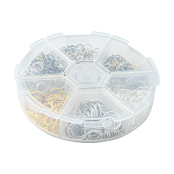 60g 6 Stile DIY Messing & Eisen offene Biegeringe&nbsp;DIY-FS0004-11