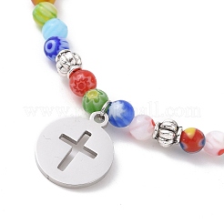 201 bracelets extensibles à breloques en acier inoxydable pour Halloween&nbsp;BJEW-JB05975-02