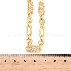 Colliers chaîne Figaro en laiton de 7 mm sertis de zirconiums cubiques&nbsp;NJEW-D324-05G-05
