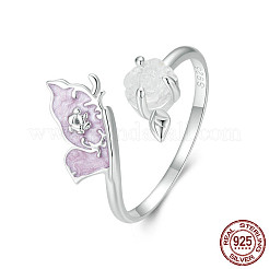 Verstellbare Manschettenringe aus Sterlingsilber mit Harz und Emaille&nbsp;WG33CCF-01