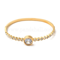 Bracciali piatti rotondi in zirconia cubica&nbsp;BJEW-F474-24G