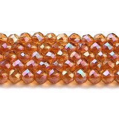 Chapelets de perles en verre transparent électrolytique&nbsp;GLAA-H021-01B-FR02