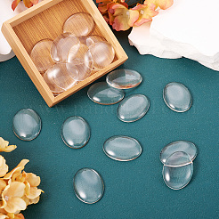 Transparentes Glas Cabochons mit flachem Rücken&nbsp;GGLA-TA0001-02-40x30