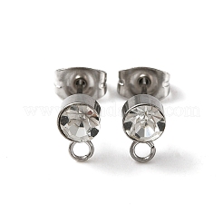 304 orecchini a bottone in acciaio inossidabile&nbsp;STAS-WH0029-44C-P