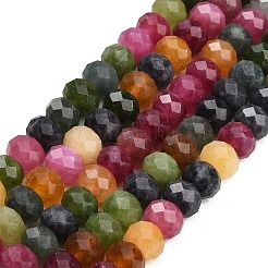 Fili di perle sfaccettate di giada bianca naturale tinta&nbsp;GG-CBAE966-01B-A