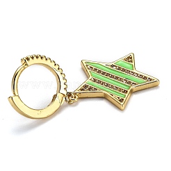 Orecchini a cerchio huggie in zirconi cubici trasparenti micro pavè&nbsp;EJEW-B004-01G