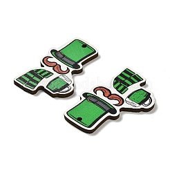 Bedruckte Holzanhänger mit St. Patrick's Day-Motiven&nbsp;WOOD-V002-02H