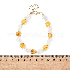 Armbänder aus natürlichen Bernstein- und Quarzkristallperlen für Damen&nbsp;BJEW-JB14197