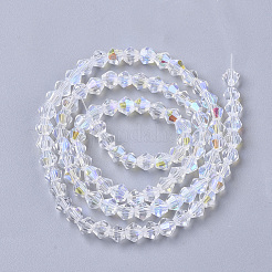 Chapelets de perles en verre électroplaqué&nbsp;X-EGLA-Q118-4mm-C17