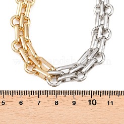 Collana con catena a maglie ovali in ottone bicolore da 12 mm per donna&nbsp;NJEW-G189-01GP