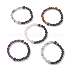Bracelet extensible en perles de pierres naturelles mélangées pour femme&nbsp;BJEW-JB13194