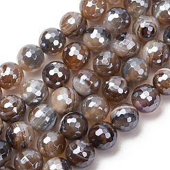 Chapelets de perles en agate naturelle électrolytique&nbsp;G-B191-A07-10mm-12