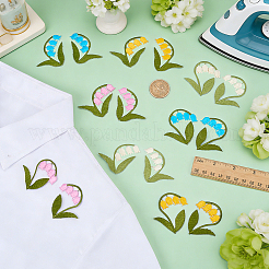 16 pieza de parches para ropa de poliéster y algodón de 16 colores&nbsp;DIY-FG0010-39