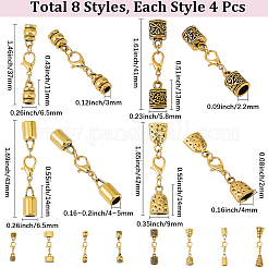 32 Stück 8 Stile Legierungsschnurenden&nbsp;HJEW-SC0003-10