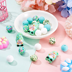 21 pièces 5 styles de perles de silicone écologiques de qualité alimentaire&nbsp;FIND-TA0010-86B