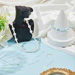6 pz 3 stili 925 catene estensibili intrecciate in argento sterling&nbsp;STER-BBC0009-88