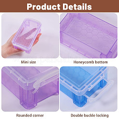 6 Stück stapelbarer Mini-Organizer-Perlenbehälter aus transparentem Kunststoff in 6 Farben mit verschließbarem Deckel&nbsp;CON-BC0007-66