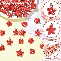 50 pendentif en résine opaque à pois&nbsp;RESI-CJ0005-50