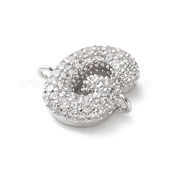 Messing Micro Pave Buchstabenglieder mit Zirkonia&nbsp;KK-I717-04G-P