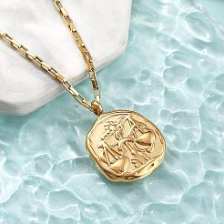 Colliers avec pendentif constellation en acier inoxydable 304&nbsp;NJEW-K392-01G-07