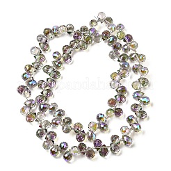 Perles en verre galvanisée&nbsp;EGLA-K062-01B-HP04