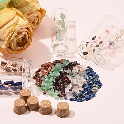 5 stücke 5 arten edelstein chips bonsai baum in spalte glas wünschen flaschen&nbsp;AJEW-YW0001-58