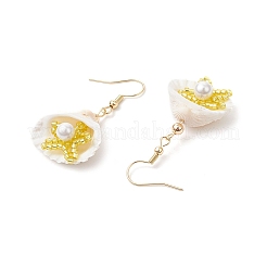Orecchini pendenti a forma di conchiglia in acciaio inossidabile 304&nbsp;EJEW-MZ00376-05