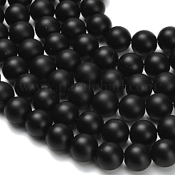 Natürliche schwarze Onyxperlenstränge (gefärbt und erhitzt).&nbsp;G-Z024-01B-10mm