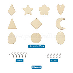Kits de fabricación de pendientes colgantes de diy&nbsp;WOOD-TA0001-44