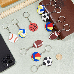 24 porte-clés pendentif en plastique PVC de 6 styles&nbsp;KEYC-CN0001-02