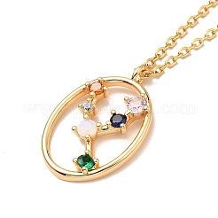 Collana con pendente a costellazione di zirconi colorati&nbsp;NJEW-H166-01E