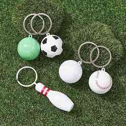 Porte-clés pendentifs à thème ballon de sport en plastique abs&nbsp;KEYC-JKC00659