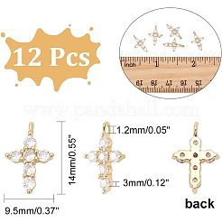 12pcs latón micro pavé colgantes de circonita cúbica&nbsp;KK-CA0003-65