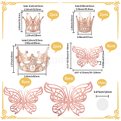 Décoration de gâteau couronne en alliage de strass&nbsp;DIY-SP0003-25RG