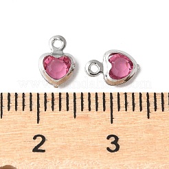 Herz-Rack-Beschichtung Messing Glas Charms&nbsp;KK-S385-01P