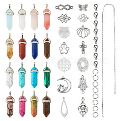 DIY-Set zur Herstellung einer Halskette mit Kugelanhänger aus natürlichen und synthetischen Edelsteinen&nbsp;DIY-TA0004-91