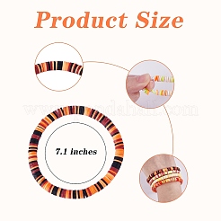 Ensemble de bracelets extensibles faits à la main en argile polymère heishi surfeur&nbsp;BJEW-SW00099-02