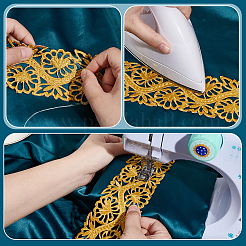 4 m langes Blumen-Spitzenband aus Polyester zum Aufbügeln/Aufnähen&nbsp;OCOR-WH0088-48B