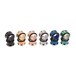 12 Stück 6 Farben 316 chirurgischer Edelstahl Schraube Ohr Messgeräte Flesh Tunnel Stecker&nbsp;STAS-YW0001-16B