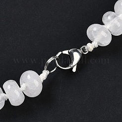 Colliers de perles graduées en cristal de quartz naturel pour femmes et hommes&nbsp;NJEW-K388-02E