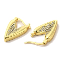 Orecchini a cerchio con cuore in zirconi chiari&nbsp;EJEW-A095-01G