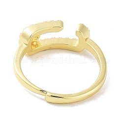 Verstellbare Ringe mit Gestellbeschichtung aus Messing mit Mikropavé-Zirkonia&nbsp;RJEW-D025-13G