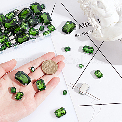 60 pieza de 5 estilos de rhinestone para coser en forma de rectángulo octogonal&nbsp;GLAA-GA0001-53A