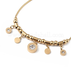 Charm-Armband mit römischen Zahlen und Kristall-Strassen&nbsp;BJEW-G669-04G