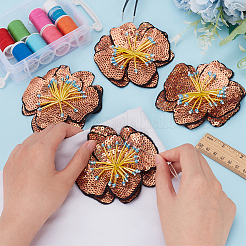 Toppe con paillettes a fiore 3d&nbsp;PATC-WH0012-01A