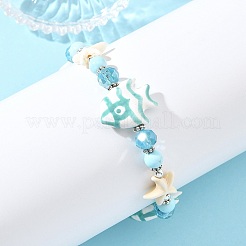 Natürliche howlite Perlen Armbänder&nbsp;BJEW-JB14226