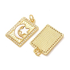 Pendenti in zirconi cubici trasparenti in micro pavè di ottone&nbsp;KK-CBADE12-02E-G