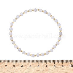 Braccialetti elastici con perline di agata blu naturale in pizzo per donna&nbsp;BJEW-JB13541-01